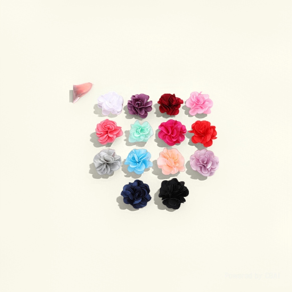Factory stock: 4cm colorful small flower fabric, multi-layer rose bud, flower clothing, shoes, hats, accessories, corsages details Picture