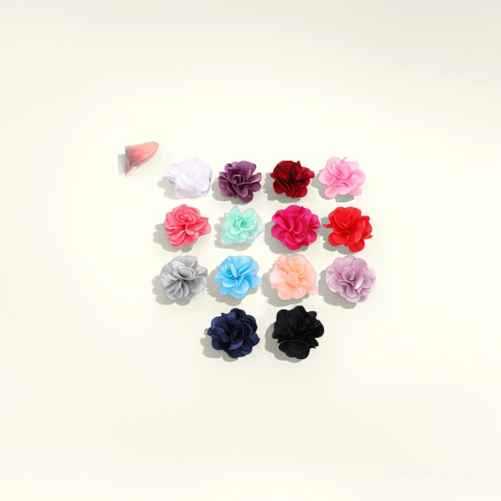 Factory stock: 4cm colorful small flower fabric, multi-layer rose bud, flower clothing, shoes, hats, accessories, corsages Item Picture
