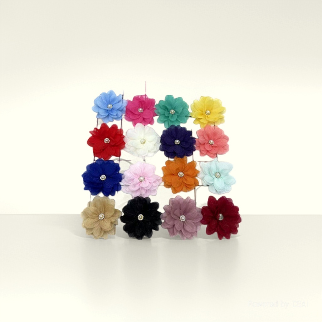 Hot-selling handmade fabric flower accessories for export: chiffon and rose diy shoes, flower hats, flower headwear and accessories Item Picture