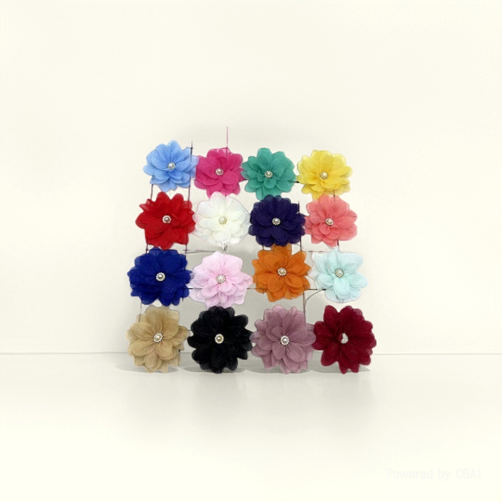 Hot-selling handmade fabric flower accessories for export: chiffon and rose diy shoes, flower hats, flower headwear and accessories Specification image