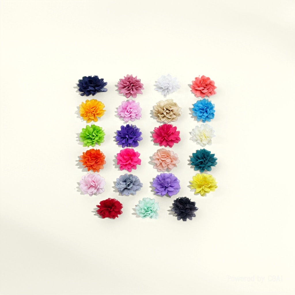 DIY fabric flowers, hair accessory materials, chiffon pleated fabric flowers, hats, bags, shoe materials, clothing accessories, flowers details Picture