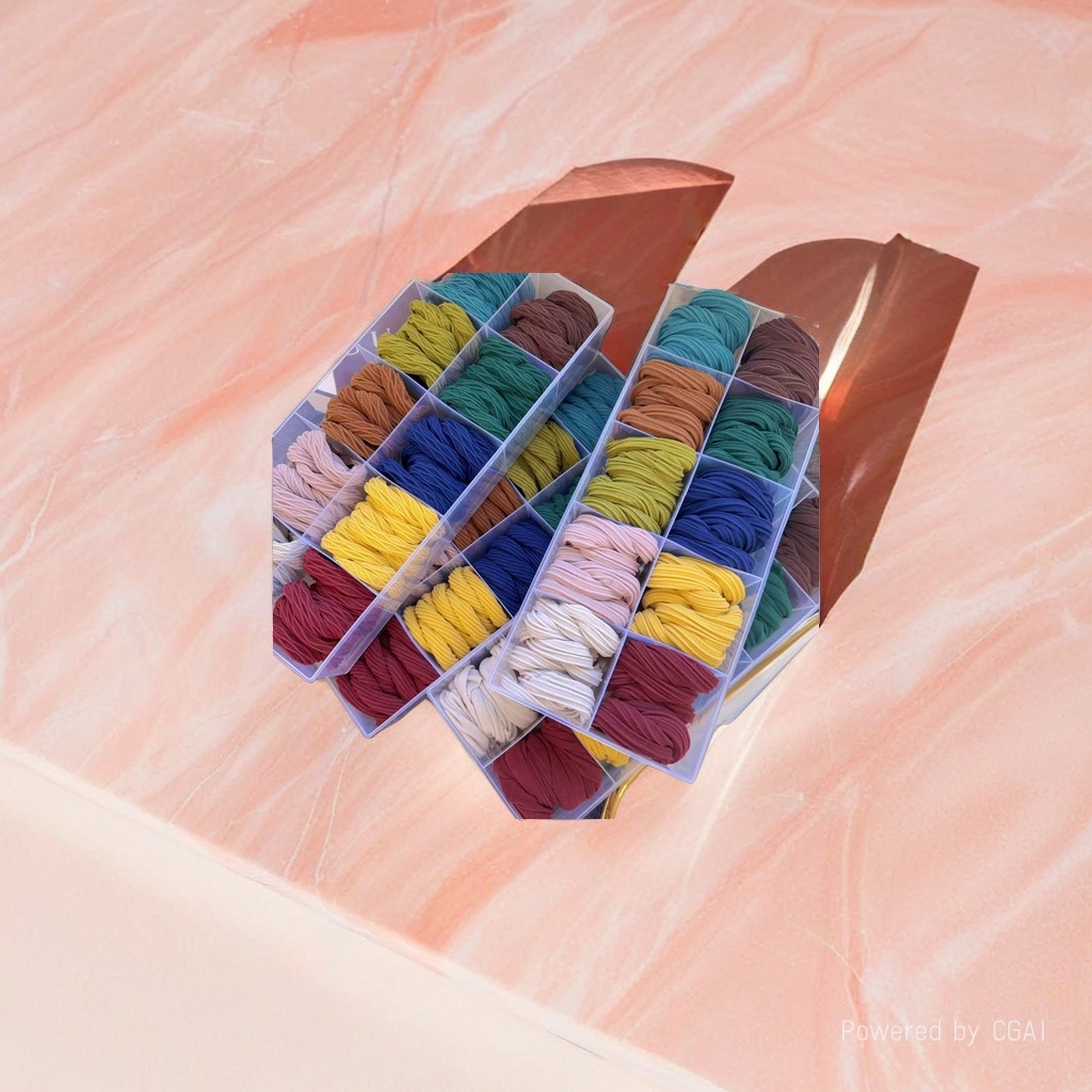 A complete box of colorful large intestine hair bands, telephone line, rubber band hair accessories, and hair bands Application Scenario