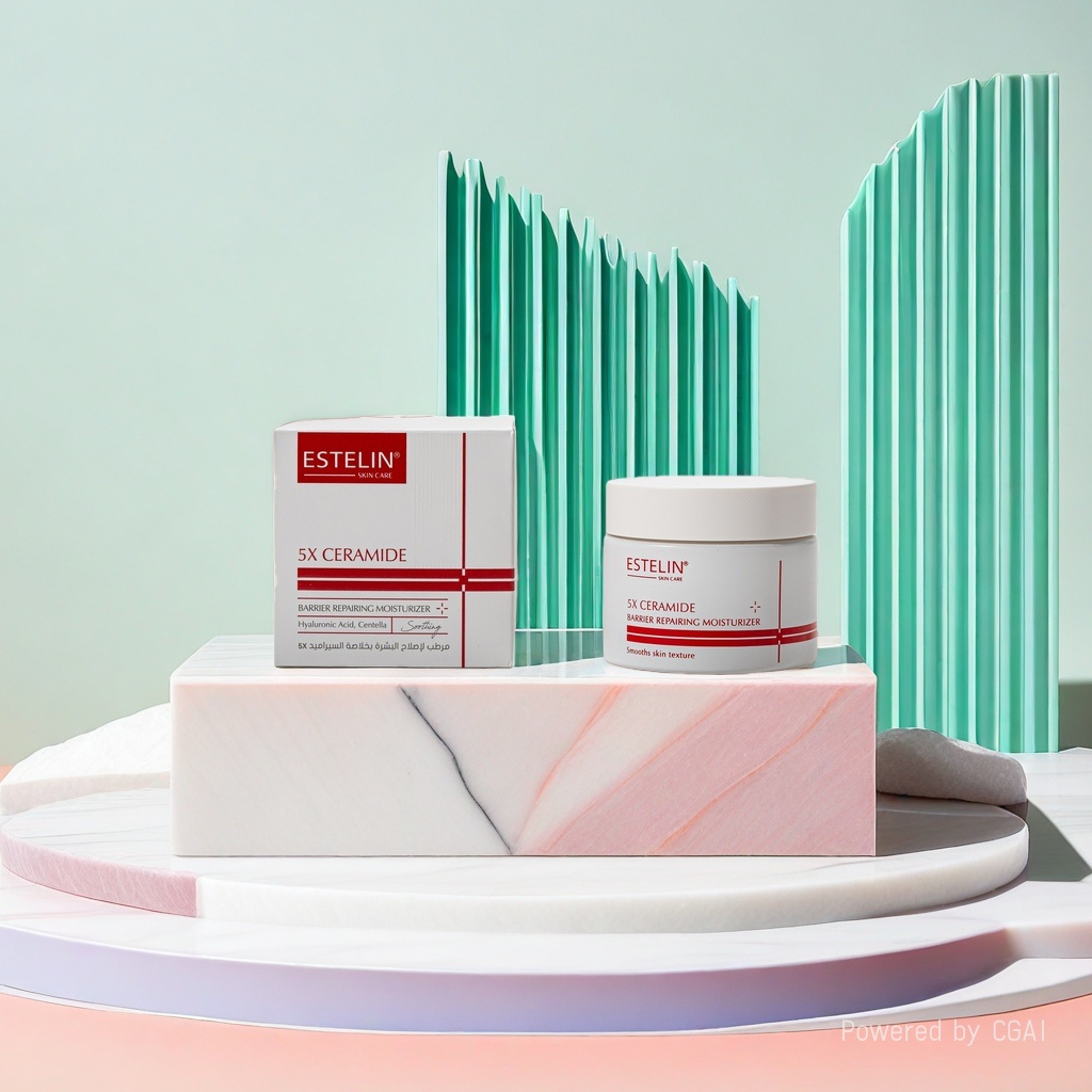 Estelin 5X Ceramide屏障修复保湿霜素颜霜绿所素颜霜隔离霜美白祛斑霜身体乳