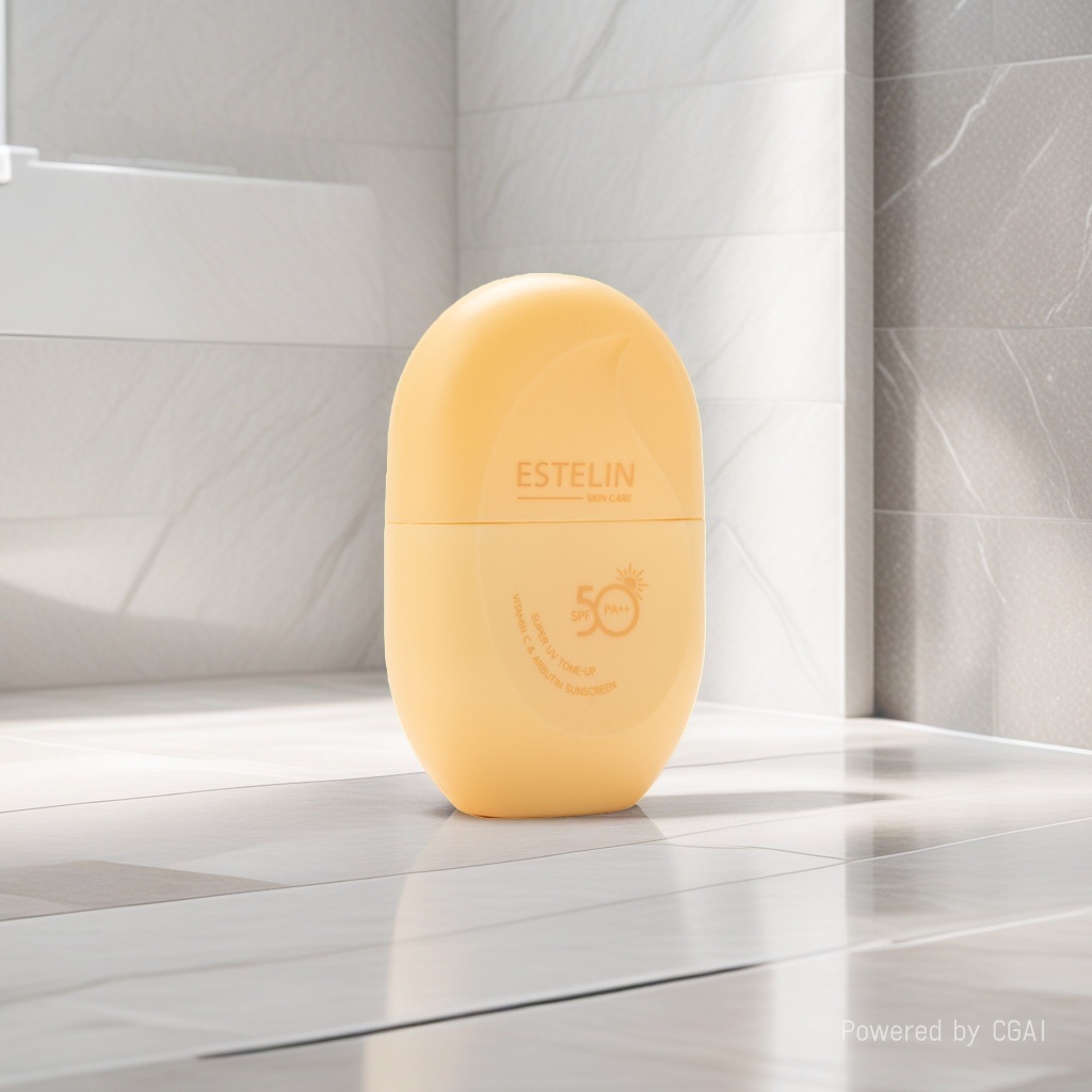 ESTELIN黄色防晒霜彩妆套装SPF50PA+++眼影彩妆盒 cosmetics