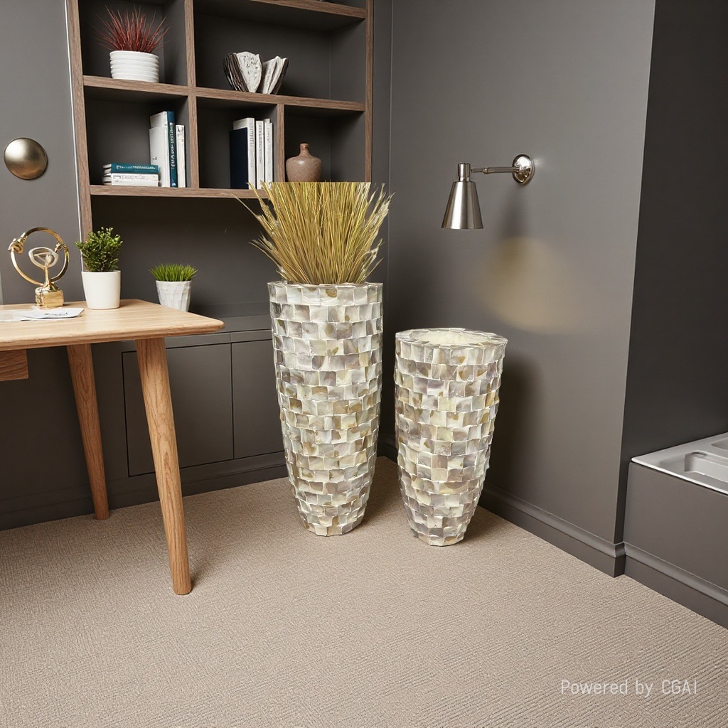 2026 New style magnesium oxide flower POTS, hotel and home decoration ornaments, ecological bottles, vases, simple and artistic ornaments Application Scenario