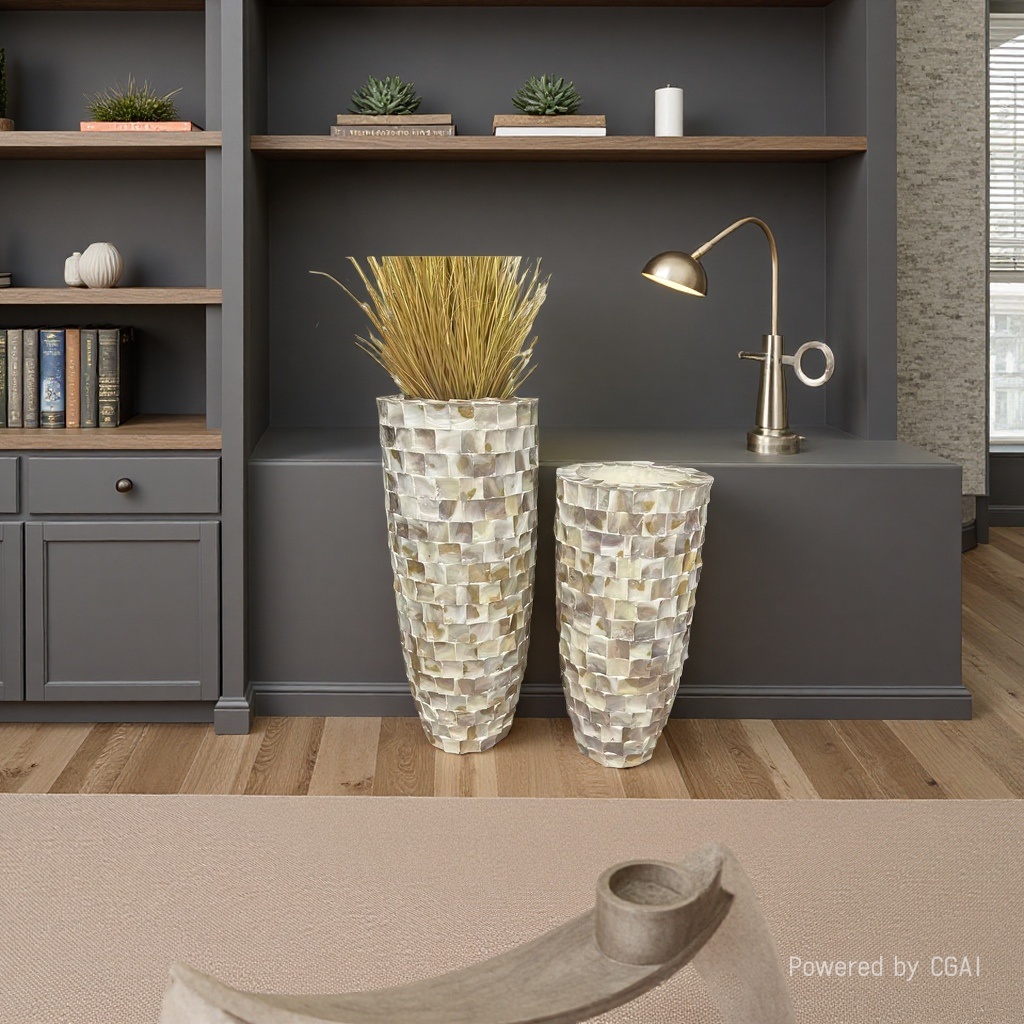 2026 New style magnesium oxide flower POTS, hotel and home decoration ornaments, ecological bottles, vases, simple and artistic ornaments Specification image