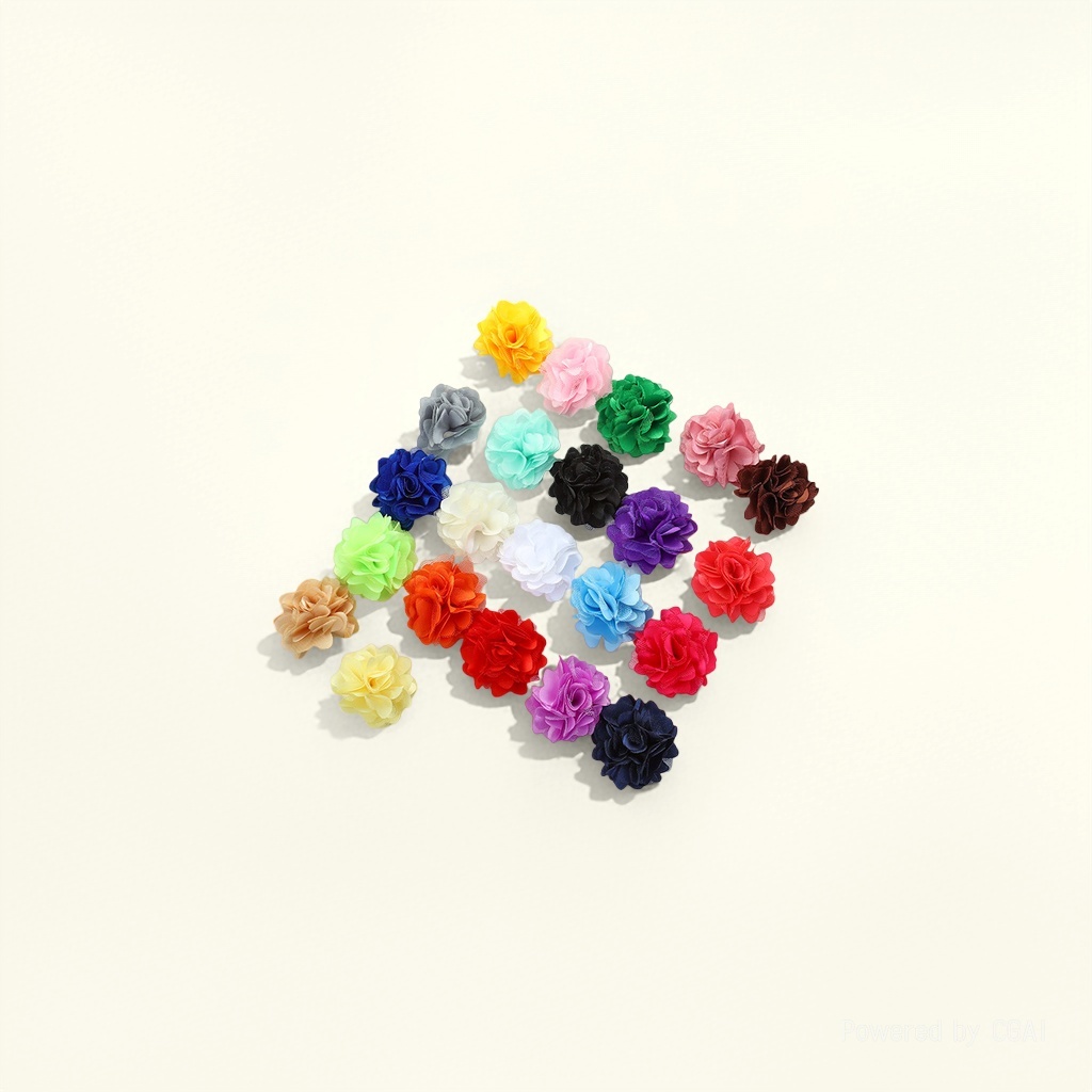 Korean-style fabric gauze flowers, super beautiful handcrafted flower DIY accessories, Korean-style hair accessories and headwear materials wholesale Specification image