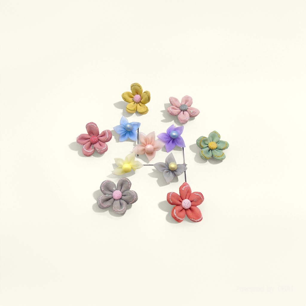 Korean fabric mesh flower DIY jewelry accessories, hair ornaments, headwear, shoes, bags, decorative accessories supply wholesale Specification image