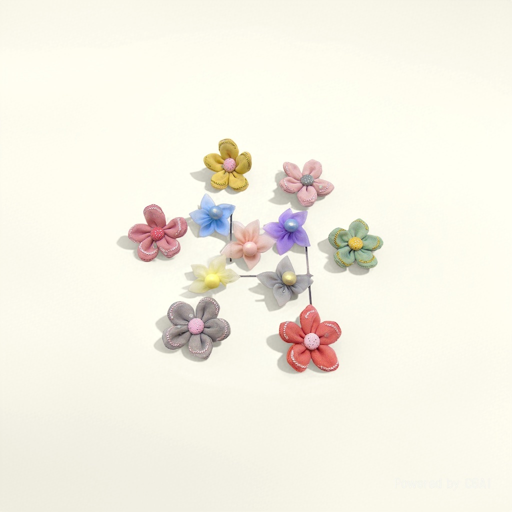 Korean fabric mesh flower DIY jewelry accessories, hair ornaments, headwear, shoes, bags, decorative accessories supply wholesale details Picture