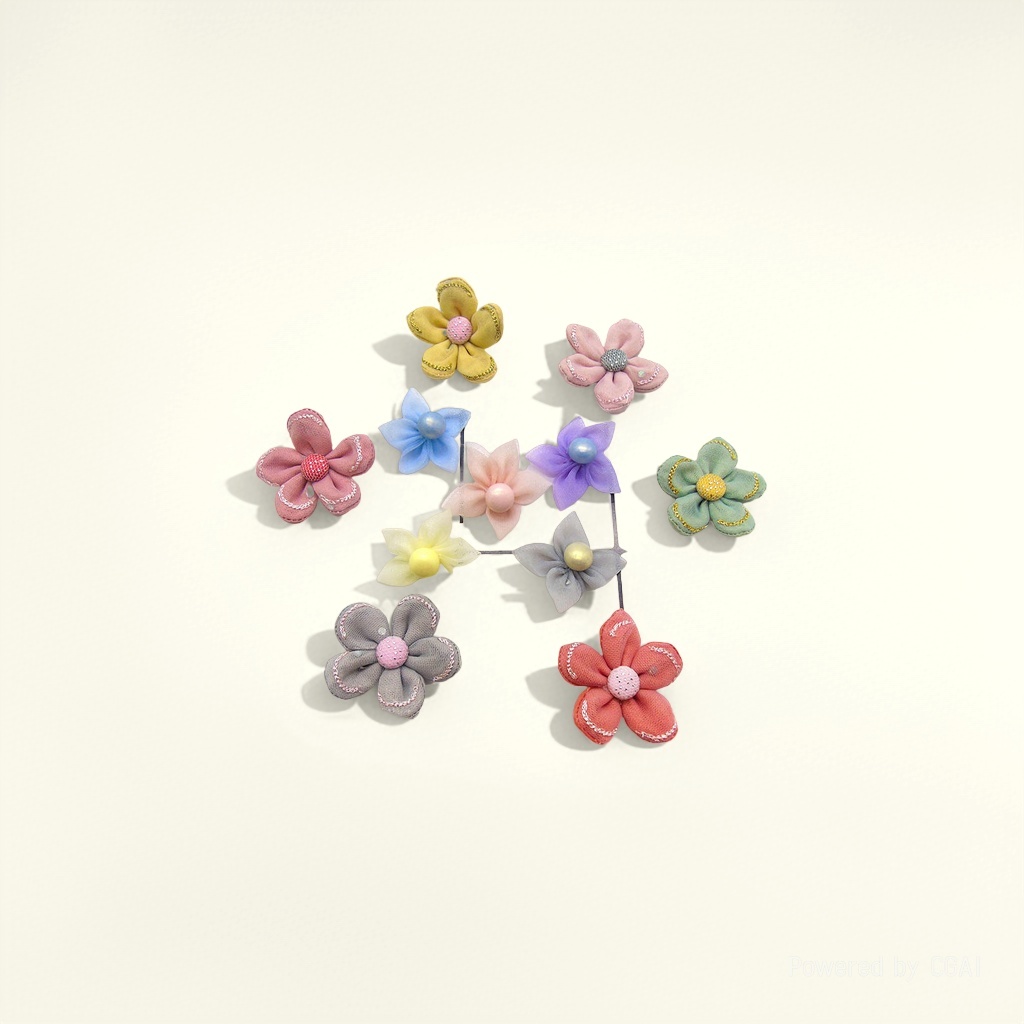 Korean fabric mesh flower DIY jewelry accessories, hair ornaments, headwear, shoes, bags, decorative accessories supply wholesale