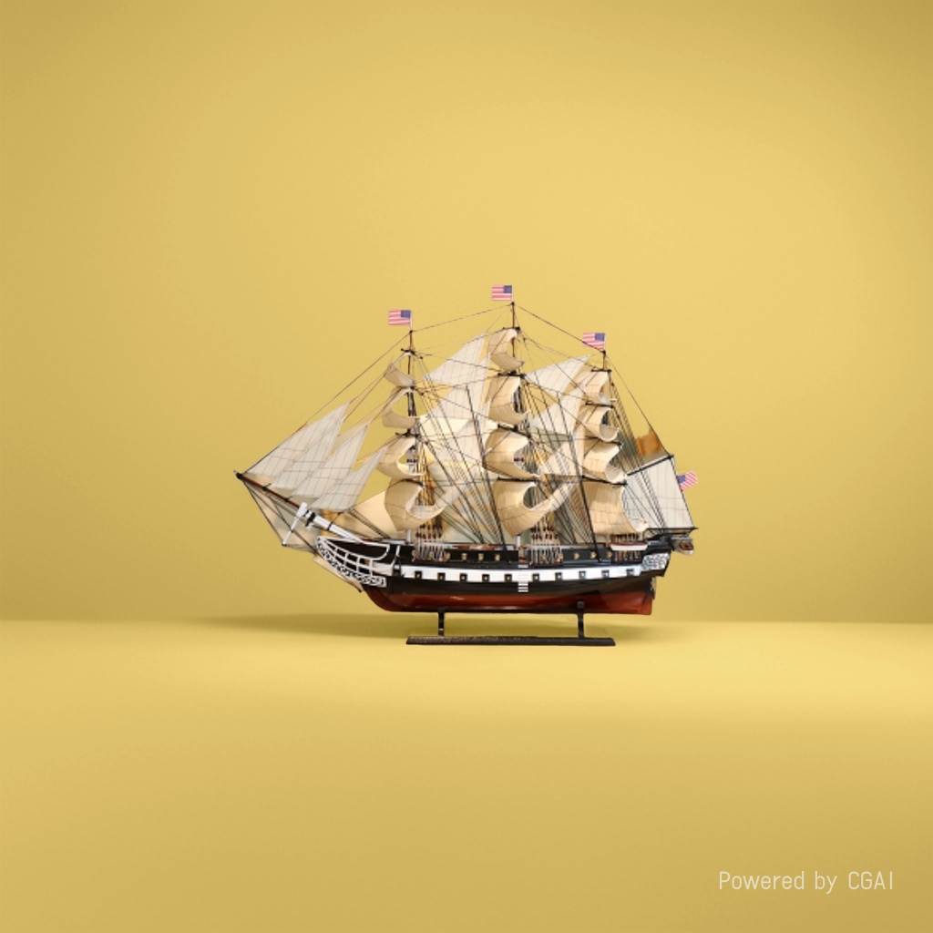 航海模型徽章轮船拉网船1:350比例收藏模型船件套宪法号Uss Constitution