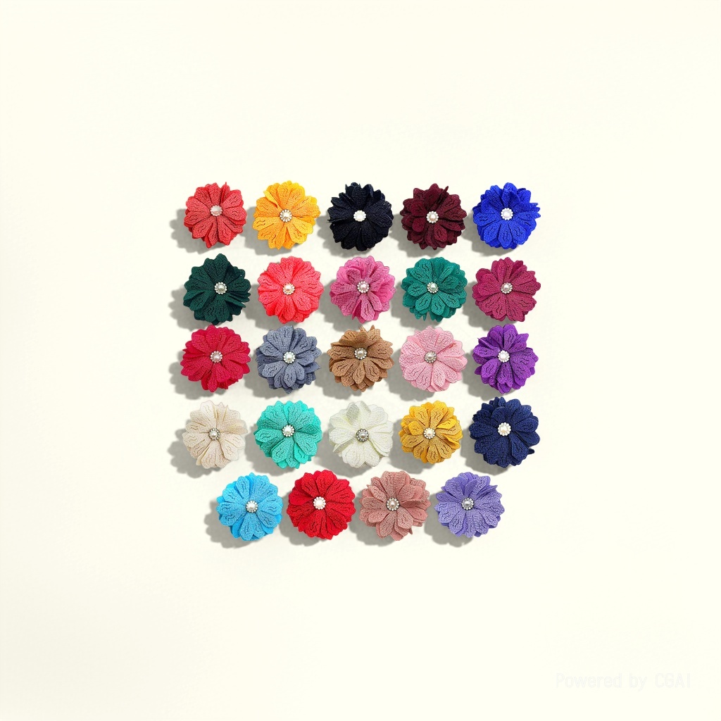 Wholesale of pearl linen fabric flower creative DIY hair accessories, shoes and hats, decorative flower accessories, ornaments and accessories from the factory Specification image