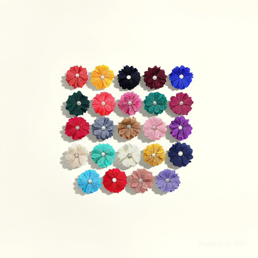 Wholesale of pearl linen fabric flower creative DIY hair accessories, shoes and hats, decorative flower accessories, ornaments and accessories from the factory details Picture