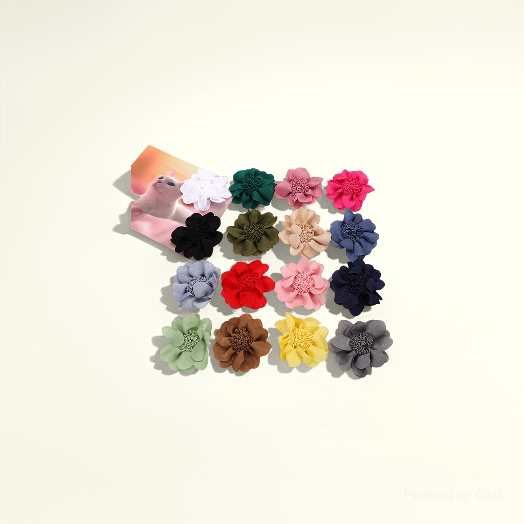 diy simulated fabric flower hats, bags, shoes, clothing, hair accessories, corsages, accessories and accessories, various specifications of chiffon flowers Specification image