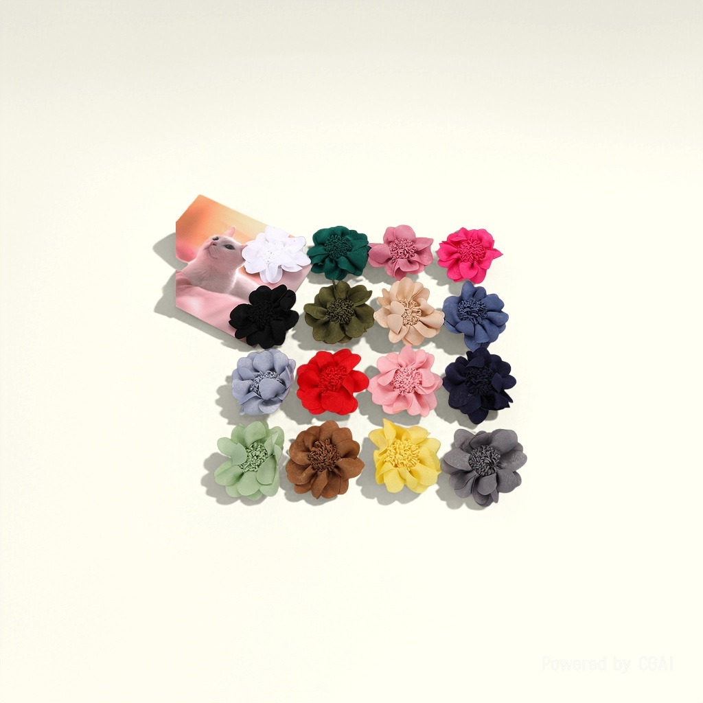 diy simulated fabric flower hats, bags, shoes, clothing, hair accessories, corsages, accessories and accessories, various specifications of chiffon flowers details Picture