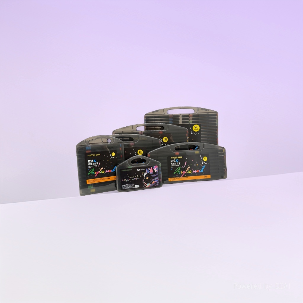 彩色马克笔套装软头丙烯马克笔12色马克笔绘画工具详情5