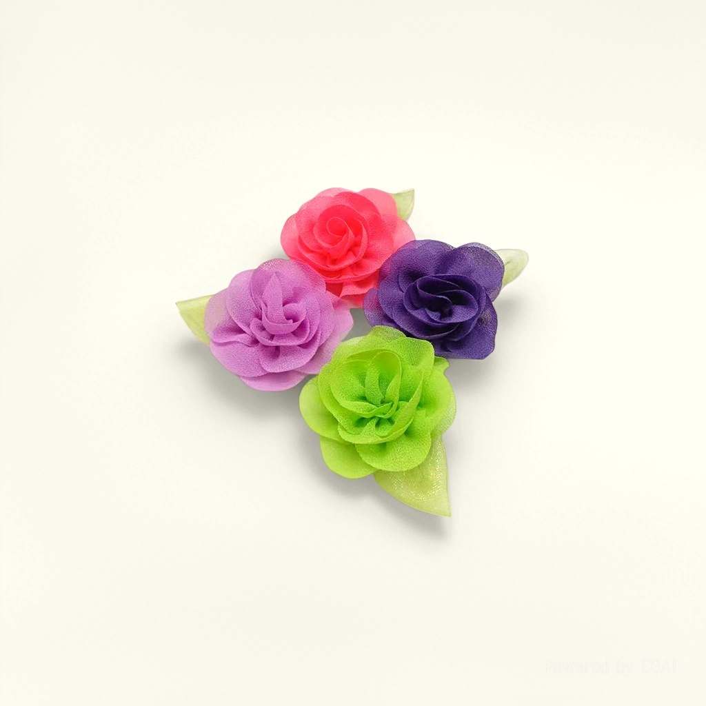 Korean-style fabric flower multi-color DIY chiffon leaf peony flower accessories, corsages, clothing accessories, shoe materials and accessories