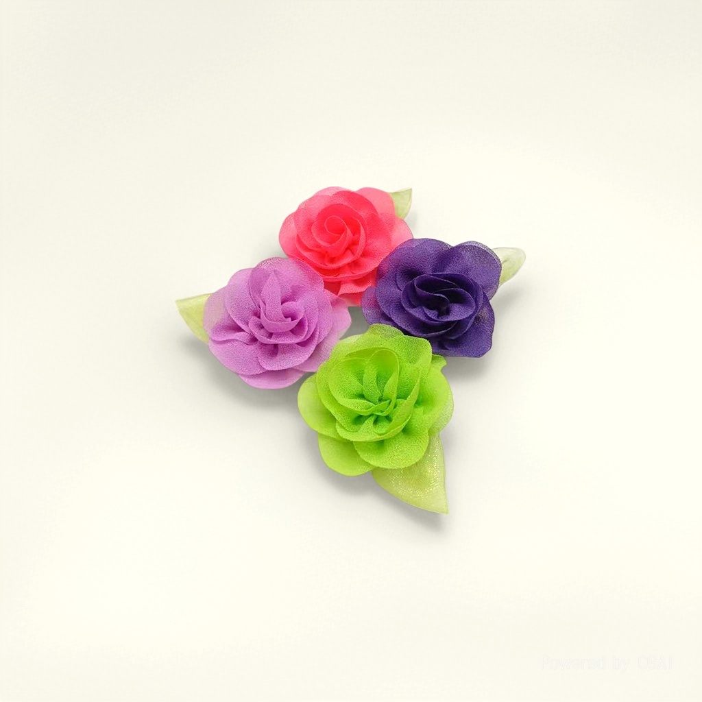 Korean-style fabric flower multi-color DIY chiffon leaf peony flower accessories, corsages, clothing accessories, shoe materials and accessories Application Scenario