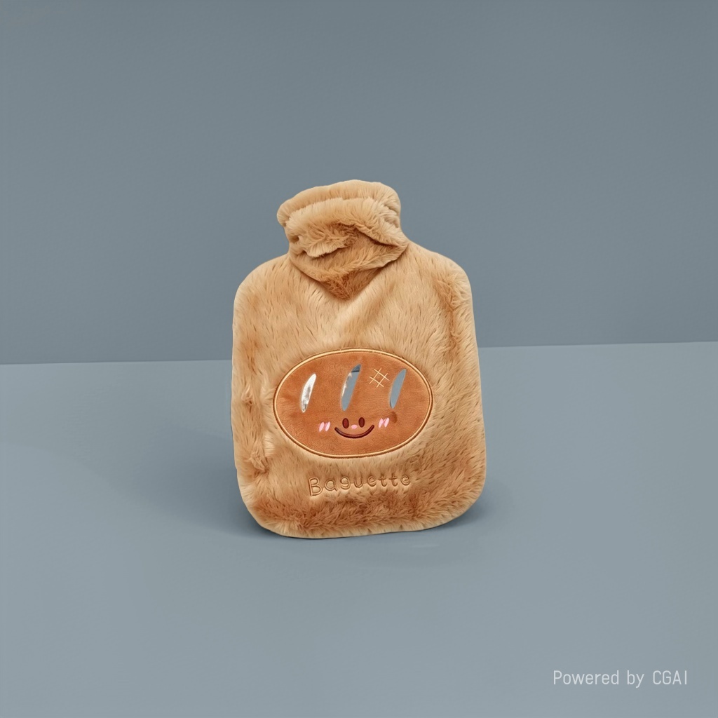 1000ML water-filled hot water bag, plush rubber winter hand warmer, portable and warm, factory direct sales, international trade Specification image