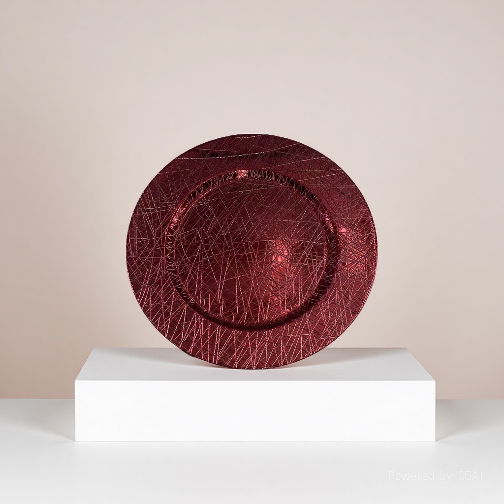 Red round plate, 10-inch melamine flat plate, serving plate, golden edge Nordic-style plate Application Scenario