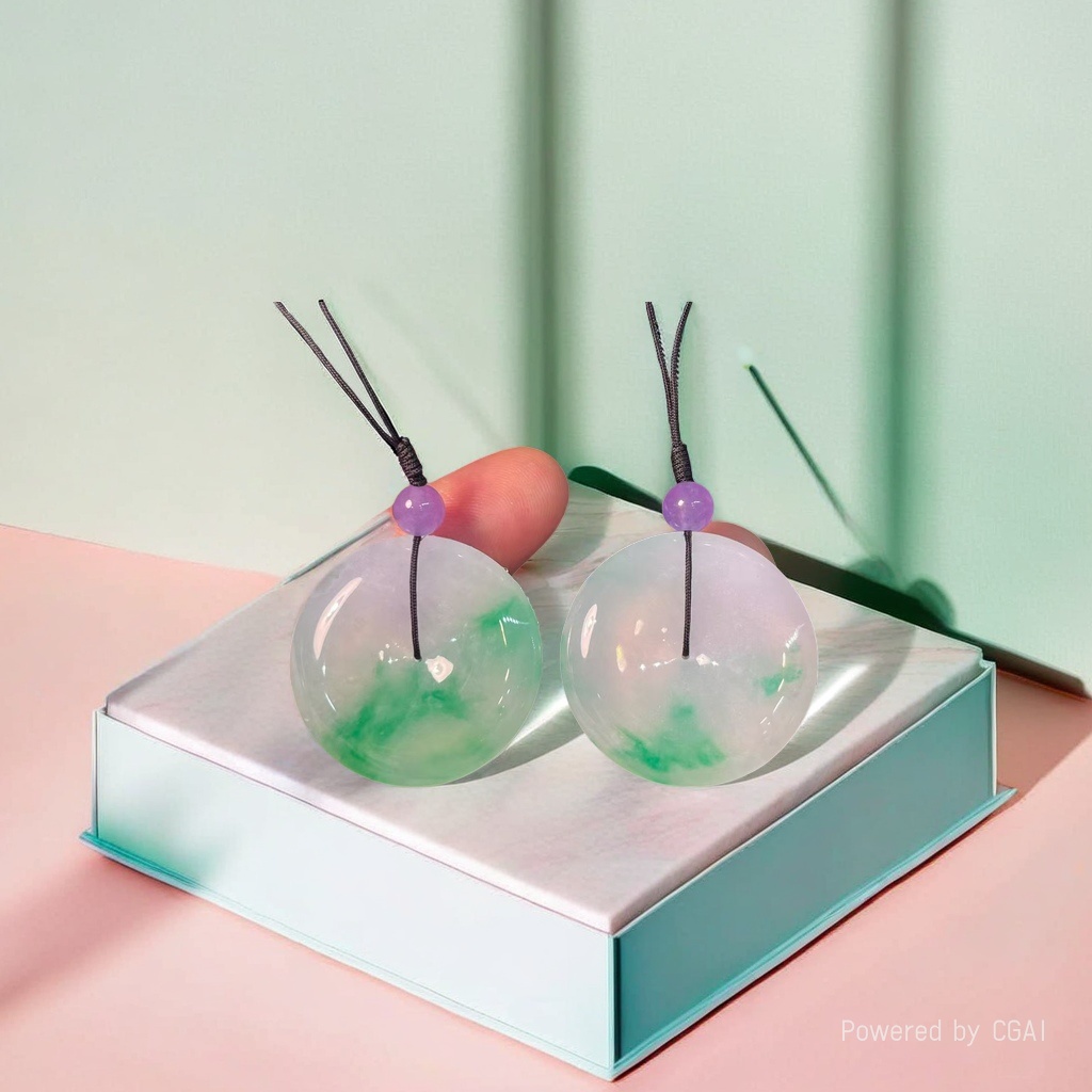 翡翠平安扣玉镯水晶工艺玉珠平安扣翡翠玉器工艺品项链珠宝