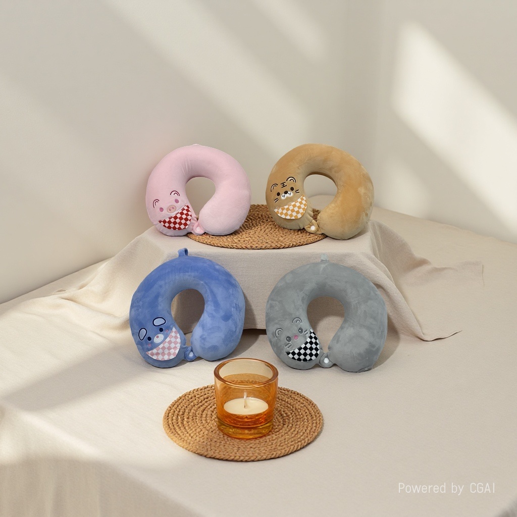 Cartoon U-shaped pillow, memory foam travel pillow, comfortable, breathable and neck-protecting new design details Picture