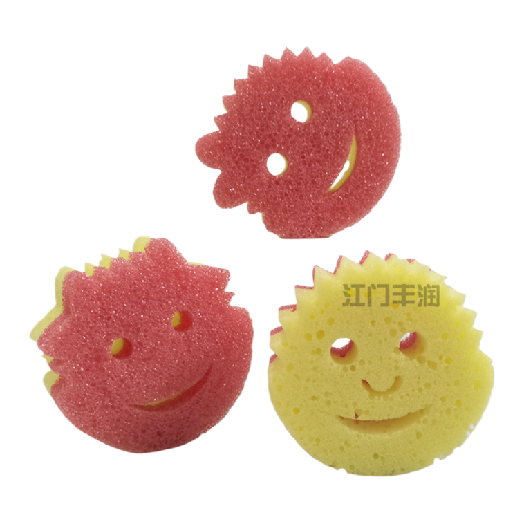 Factory direct sales of temperature-sensing sponge for kitchen cleaning. Various colors of temperature-sensing sponge in cartoon shape, double-layer Item Picture