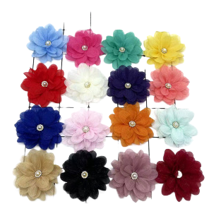 Hot-selling handmade fabric flower accessories for export: chiffon and rose diy shoes, flower hats, flower headwear and accessories