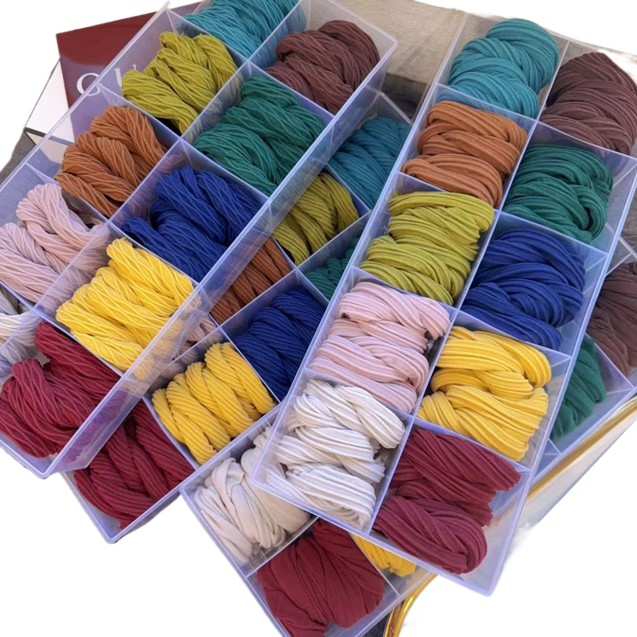 A complete box of colorful large intestine hair bands, telephone line, rubber band hair accessories, and hair bands Item Picture