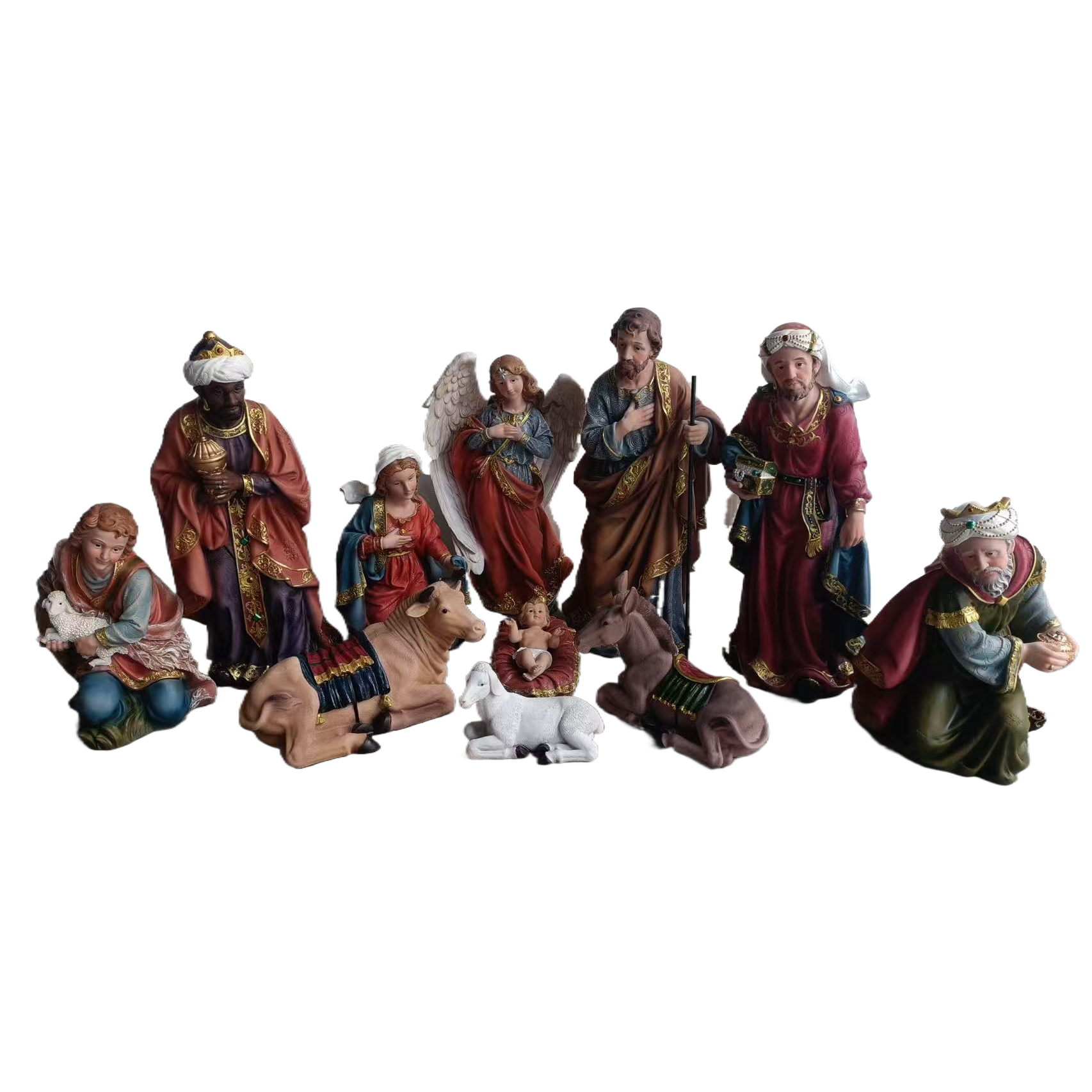 Medicine Buddha statue, resin amulet, religious statue, Virgin Mary Joseph and infant Jesus statue, Jesus' birth Item Picture