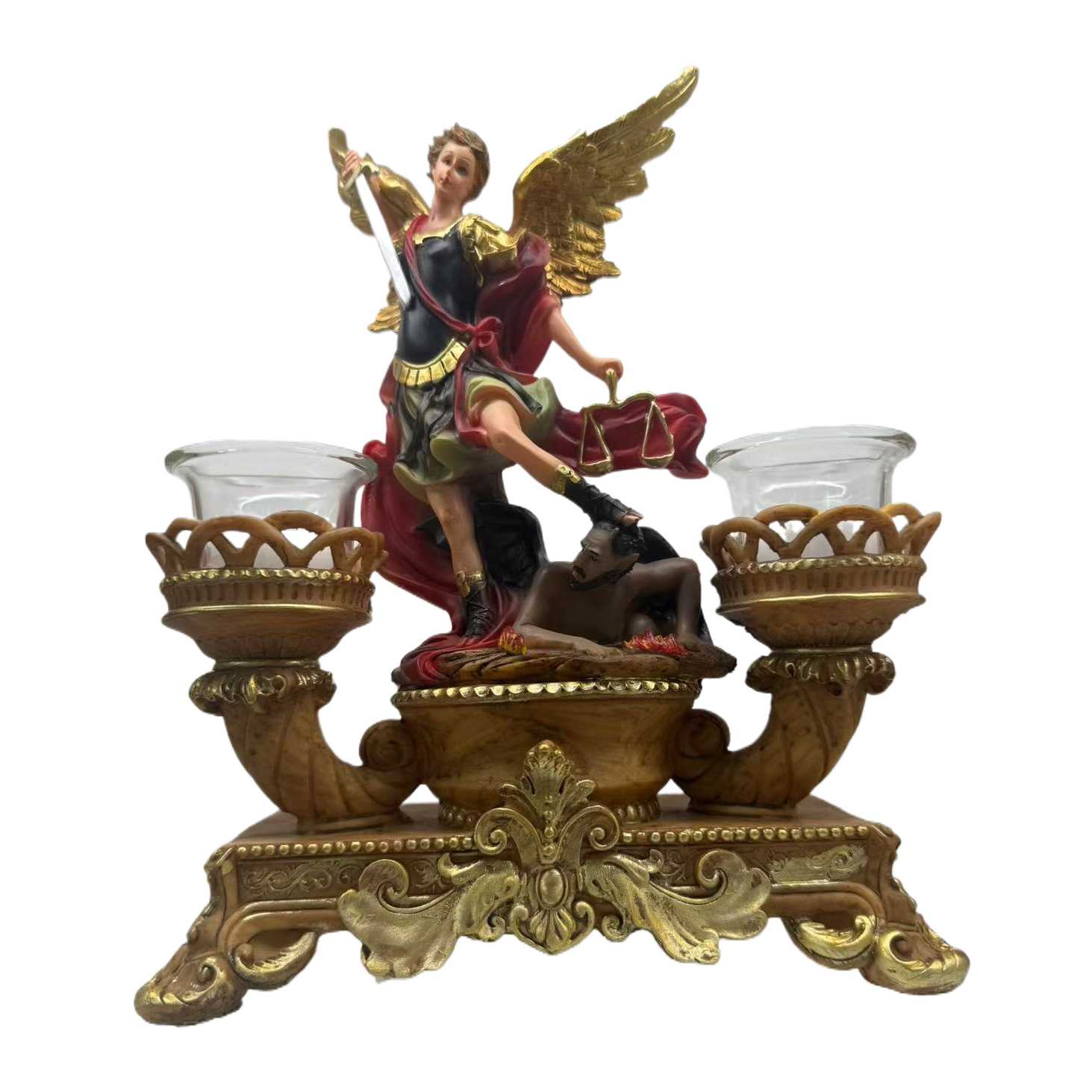 Medicine Buddha resin amulet ornament, deity worship and decoration, home candlestick Item Picture