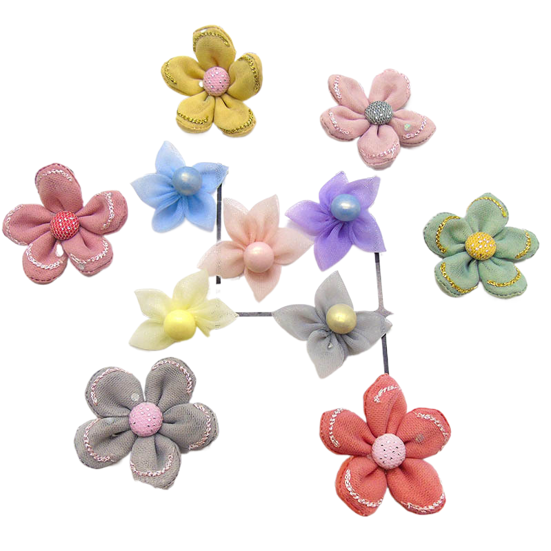 Korean fabric mesh flower DIY jewelry accessories, hair ornaments, headwear, shoes, bags, decorative accessories supply wholesale Item Picture