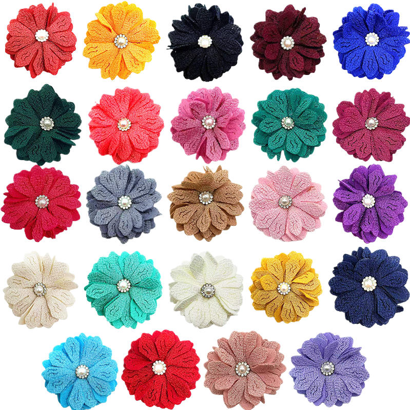 Wholesale of pearl linen fabric flower creative DIY hair accessories, shoes and hats, decorative flower accessories, ornaments and accessories from the factory