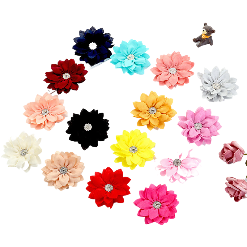 Korean-style fabric chiffon flowers, super beautiful handcrafted flowers, wholesale of Korean-style hair accessories and headwear materials, DIY jewelry accessories
