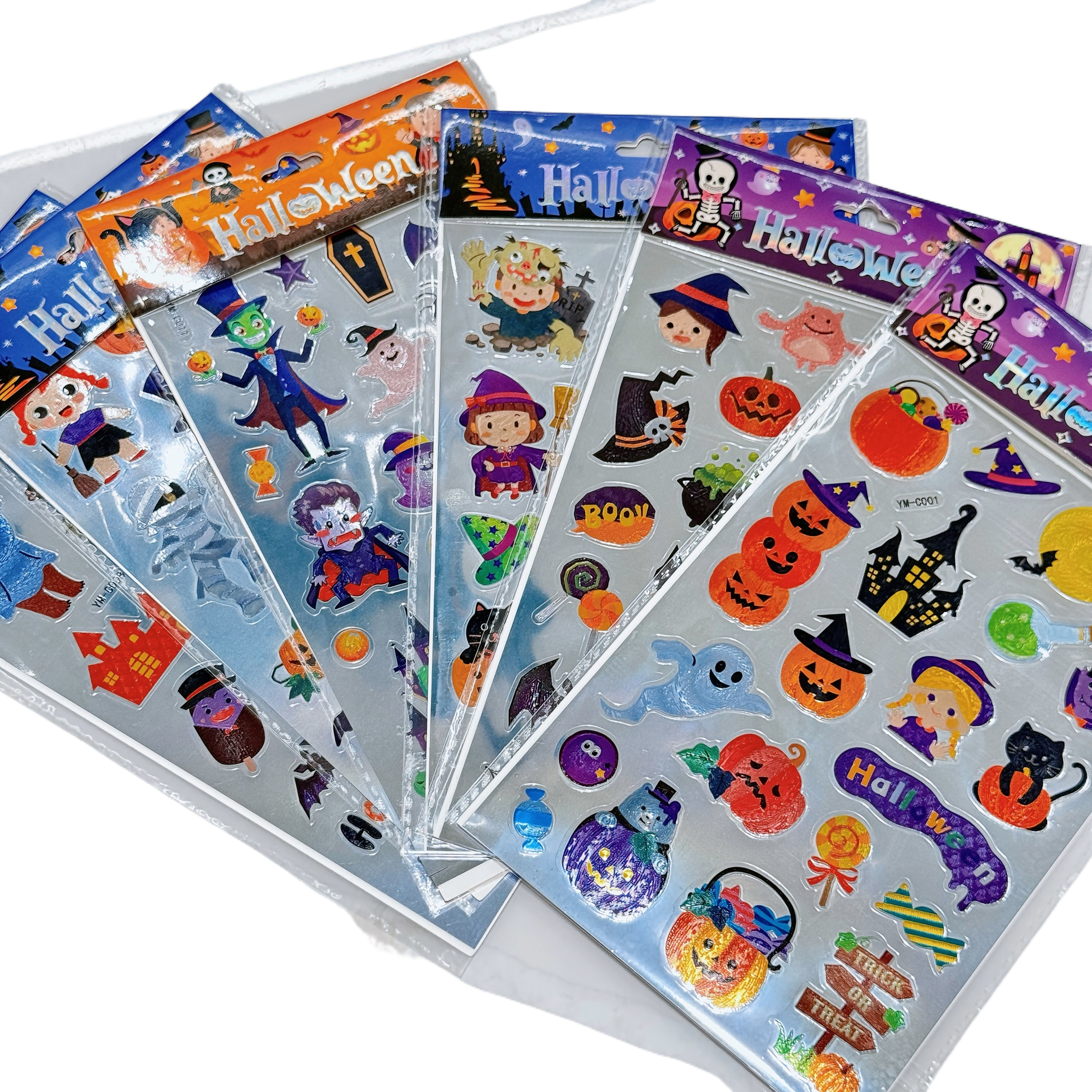 Halloween stickers, laser refraction stickers, pumpkin head destruction ghost reward stickers, children's educational material stickers