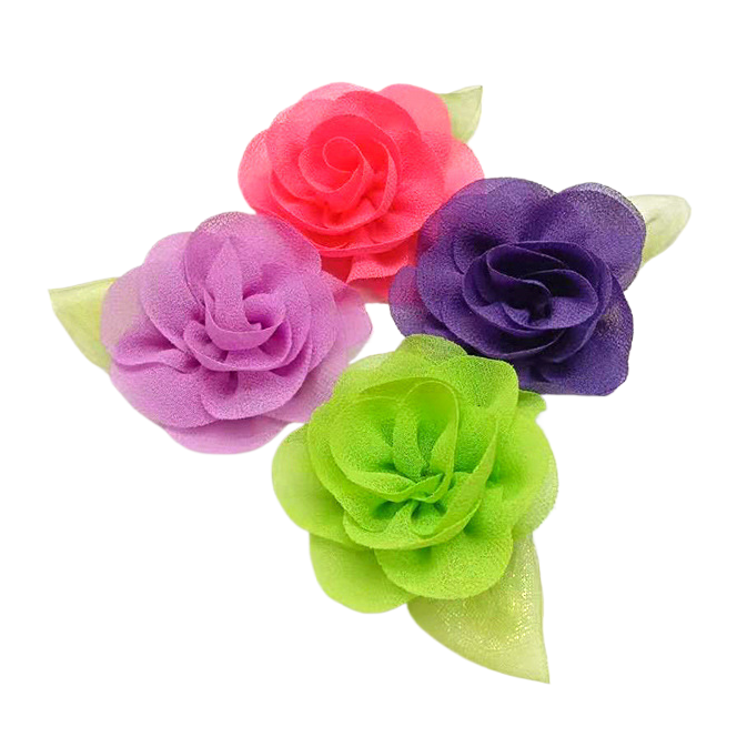 Korean-style fabric flower multi-color DIY chiffon leaf peony flower accessories, corsages, clothing accessories, shoe materials and accessories Item Picture