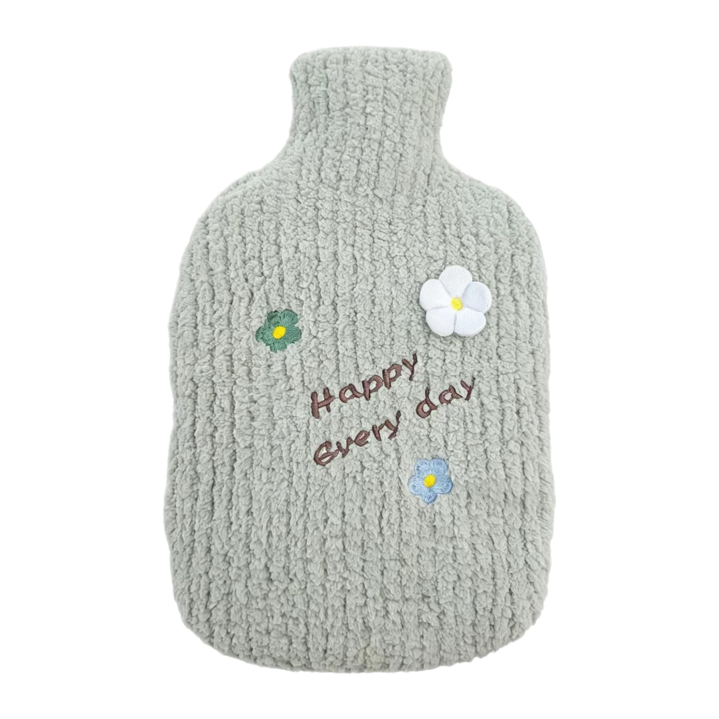 International trade 2000ml water filling hot water bag, no age limit, simple winter double-plug hot water bag, rubber hot water bag, hand warmer, portable and warm, factory direct sales, customizable and designed Item Picture