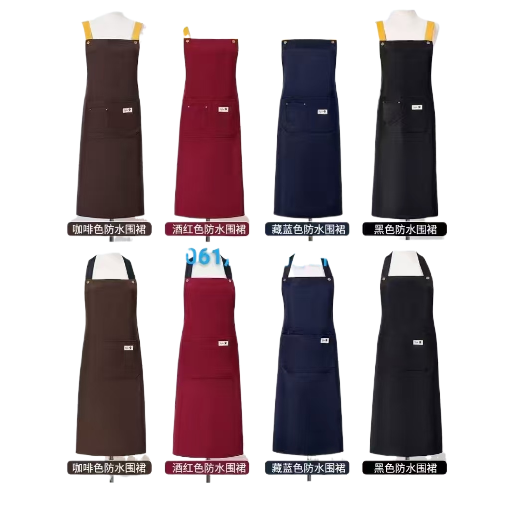 Canvas apron, printed, catering, milk tea shop, flower shop, coffee, perming and dyeing, waterproof work clothes for female Canvas apron, printed, catering, milk tea shop, flower shop, coffee, perming and dyeing, waterproof work clothes for female