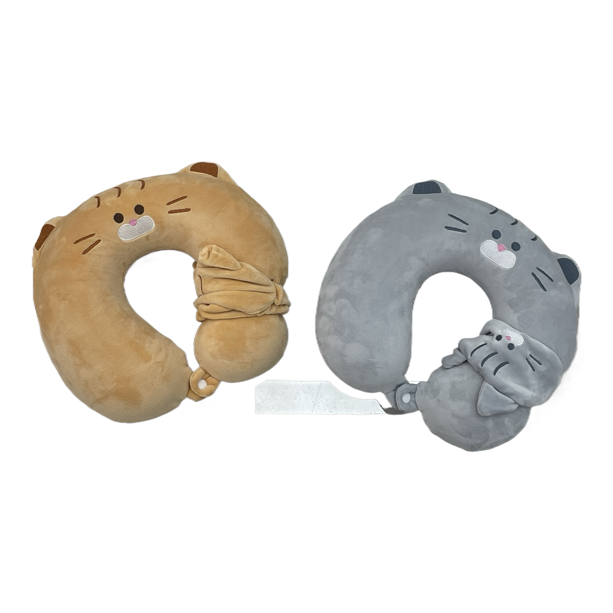 Cartoon cat-shaped memory foam U-shaped travel pillow, comfortable and breathable soft cushion neck protection Item Picture