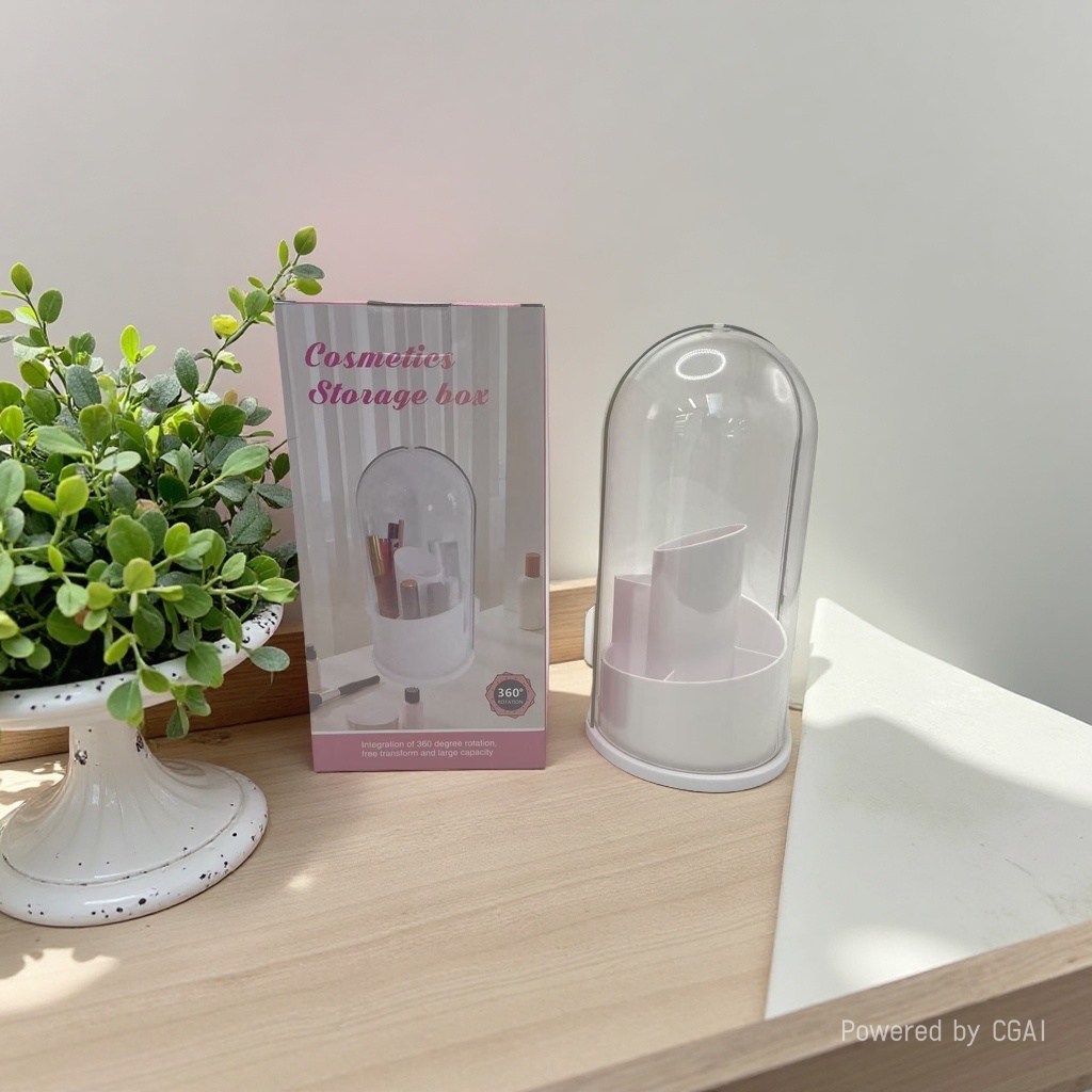 360-degree rotating makeup brush storage bucket, dressing table, eyebrow pencil, eyeshadow brush, dust-proof covered pen holder storage box details Picture