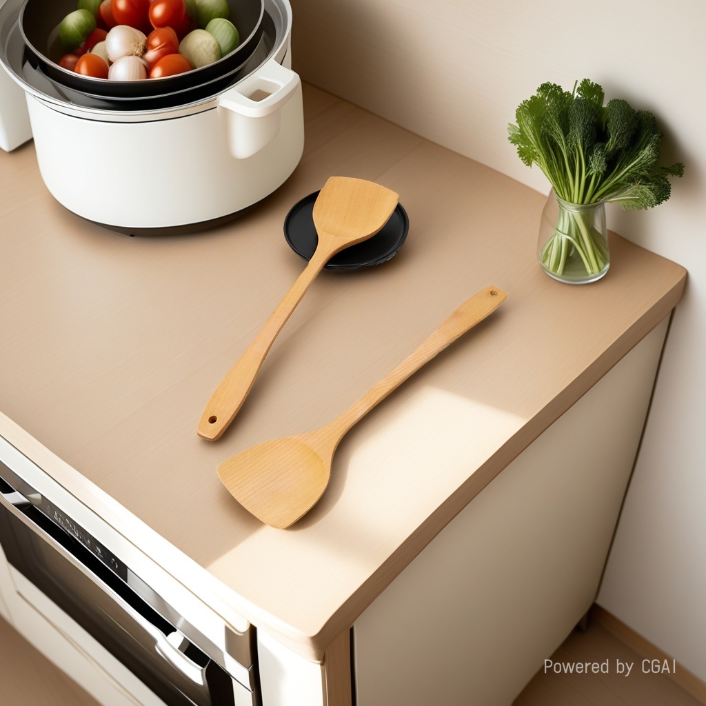 9.5*38.5cm原木铲超长柄木锅铲子平铲烹饪铲厨房用具餐具