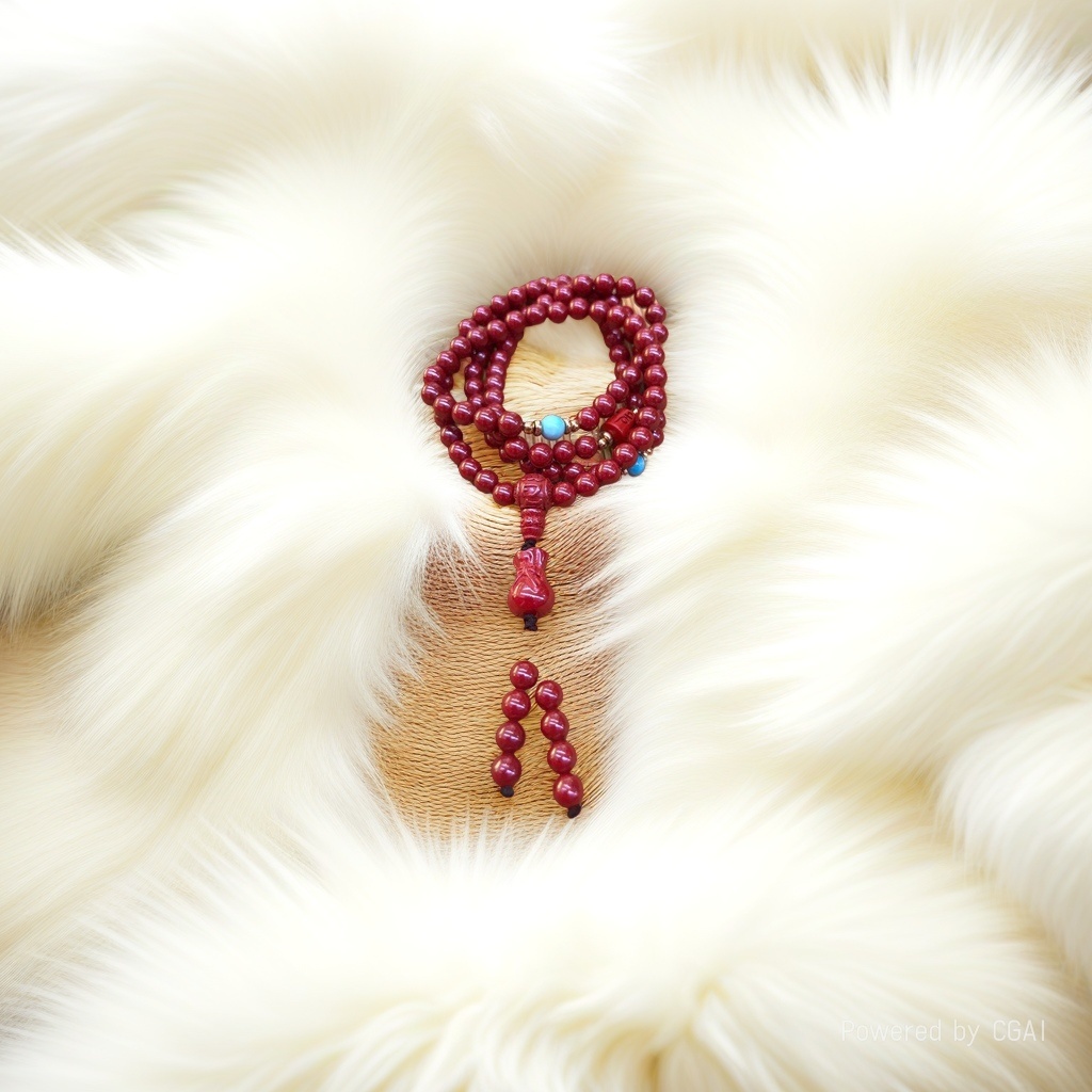 A 108-bead cinnabar Chinese-style bracelet with prayer beads for both men and women to wear details Picture