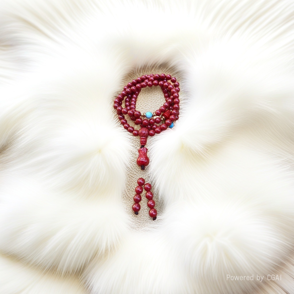 A 108-bead cinnabar Chinese-style bracelet with prayer beads for both men and women to wear Specification image