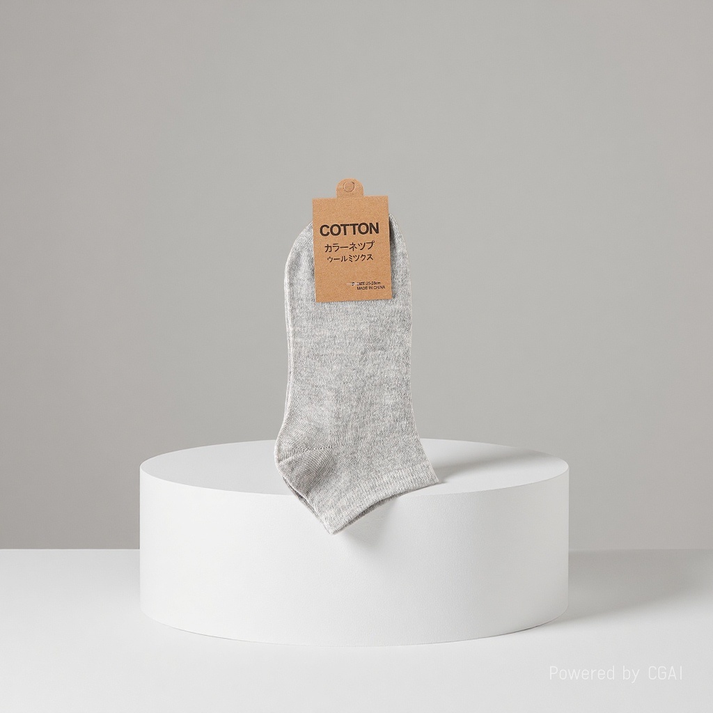 Calcetines de algodón gris cuerpo transpirable y absorbente suave y cómodo estilo clásico