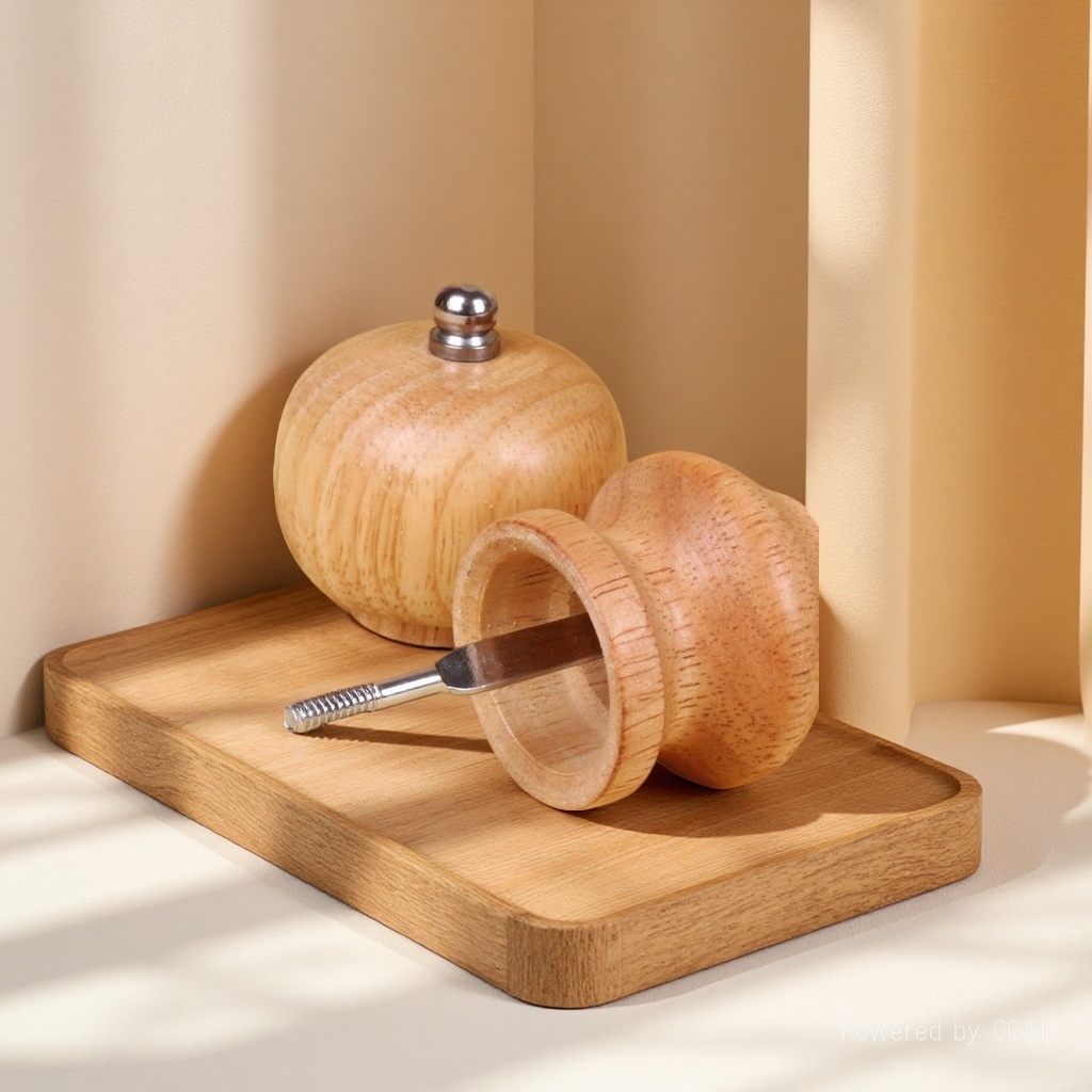 High-quality wooden pepper grinder, salt shaker, salt shaker, wooden metal movement grinder wholesale 094557909 Specification image