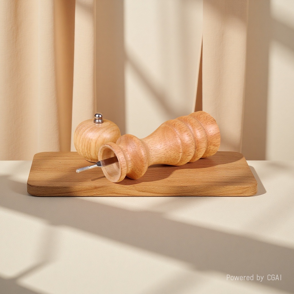 High-quality wooden pepper grinder, salt shaker, salt shaker, wooden metal movement grinder wholesale 094557909 details Picture