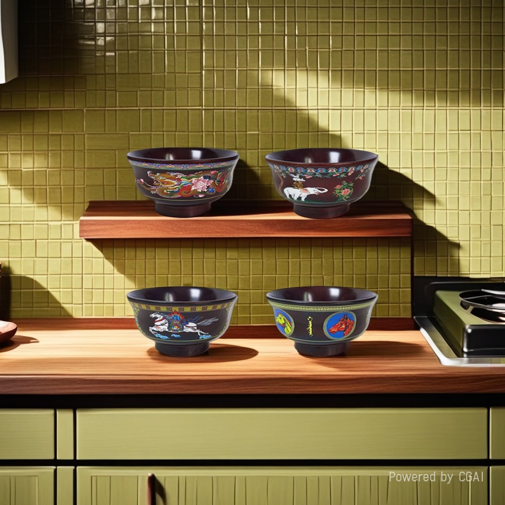 Xinjiang and Xizang pattern design bowls, daily necessities creative bowls, household bowls, ethnic style bowls details Picture