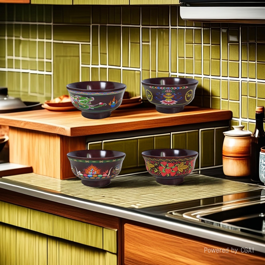 Xinjiang and Xizang pattern design bowls, daily necessities creative bowls, household bowls, ethnic style bowls Application Scenario