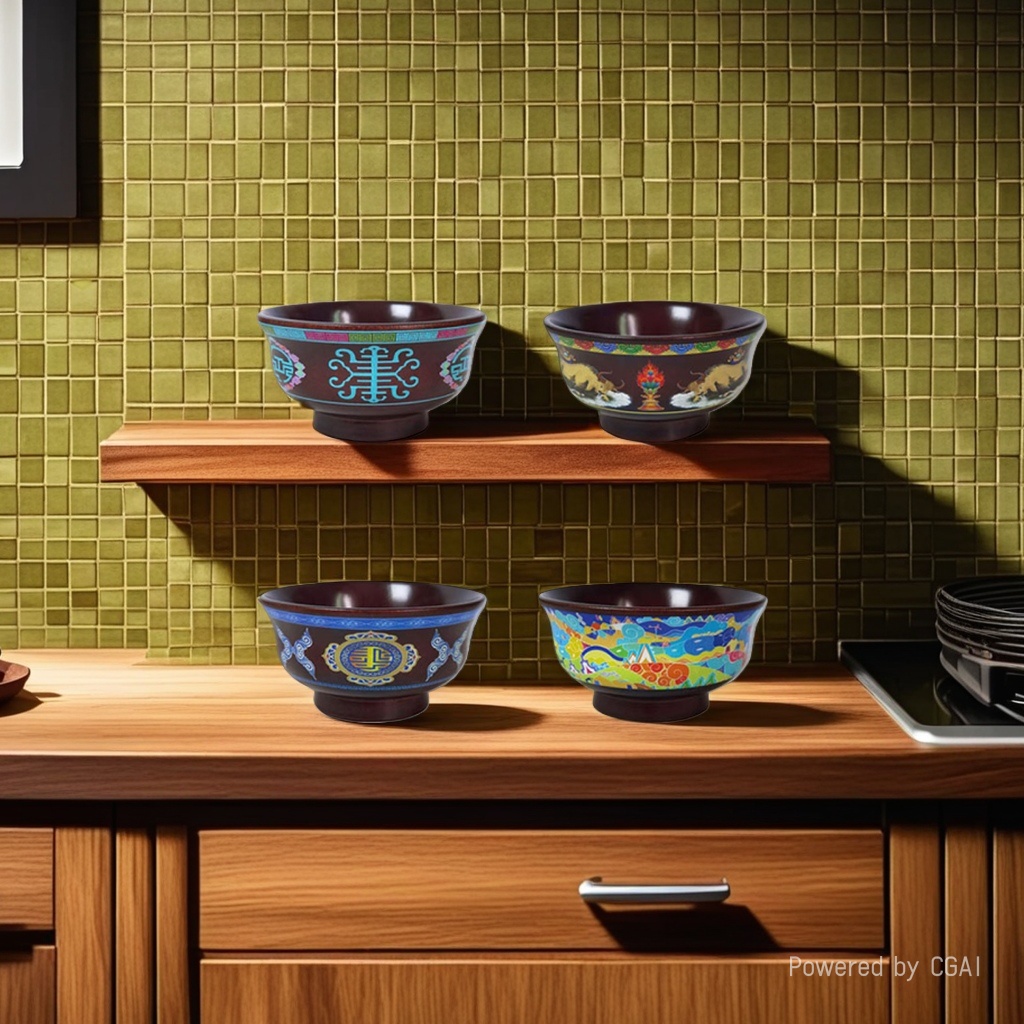 Xinjiang and Xizang pattern design bowls, daily necessities creative bowls, household bowls, ethnic style bowls Specification image