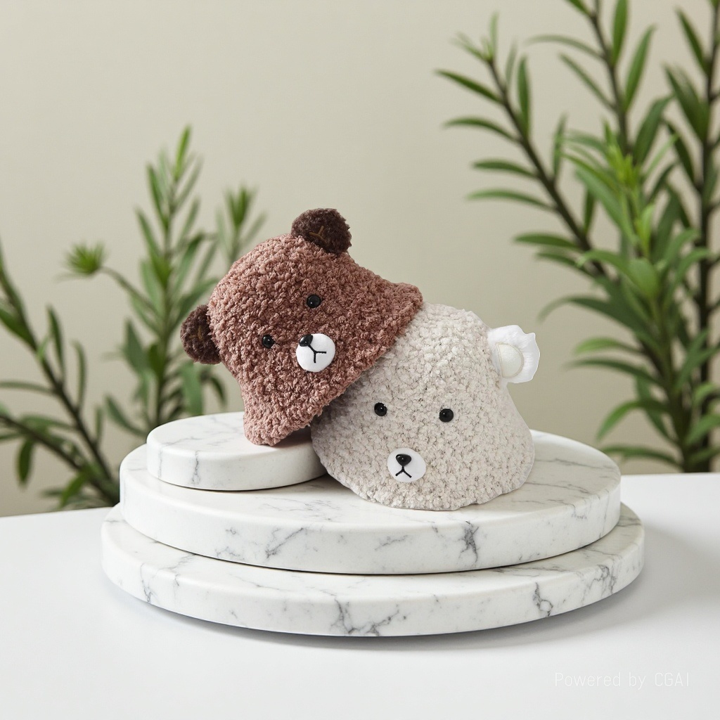 New teddy bear bucket hat, women's autumn and winter warm ear-protecting hat, cute plush hat, student cycling cold-proof wool basin Application Scenario